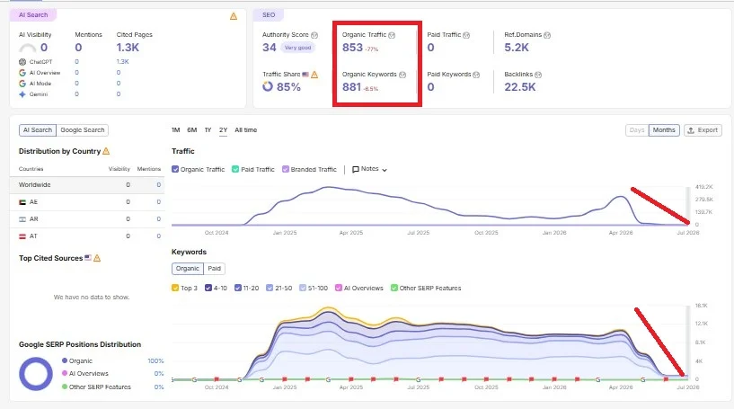 Website is penalized by google update